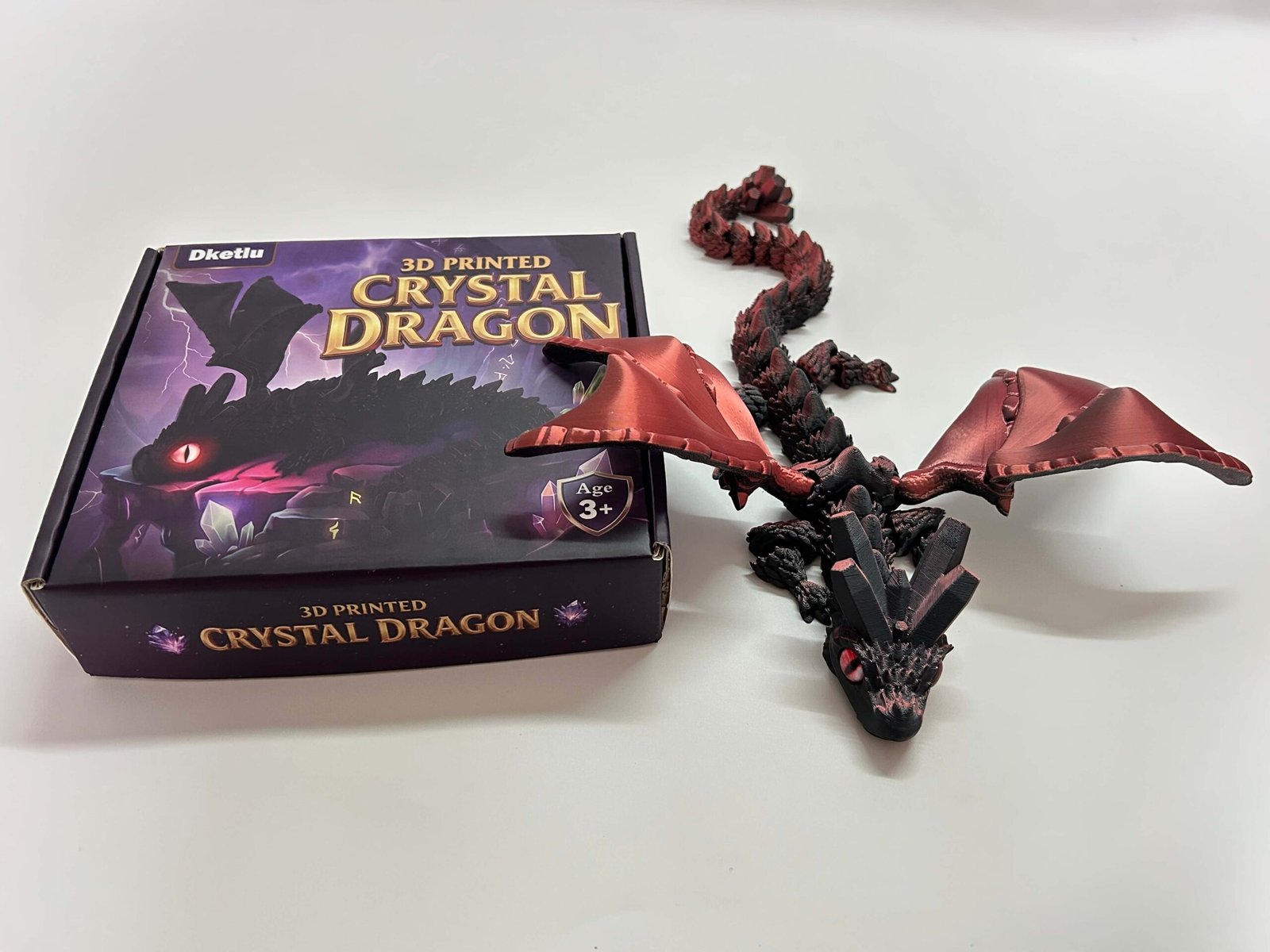 3d printed dragon black red2 3d printed dragon black red2