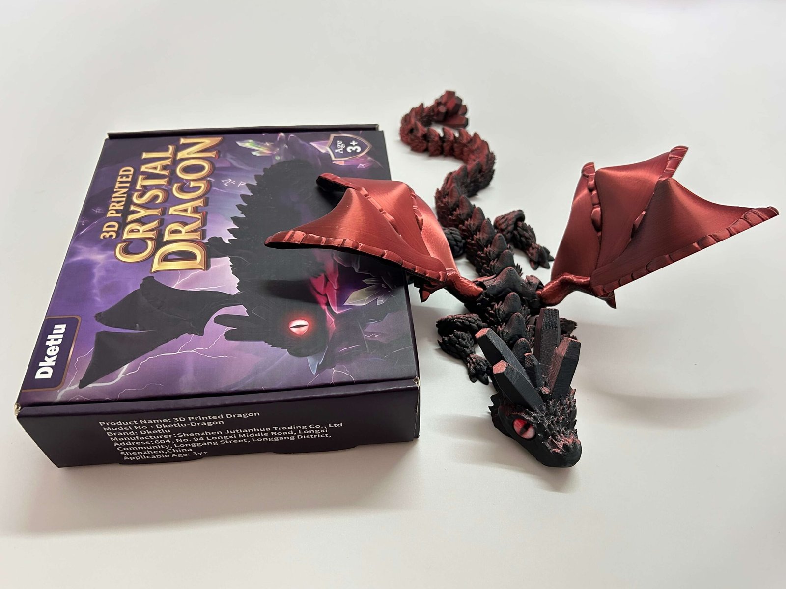 3d printed dragon black red3 3d printed dragon black red3