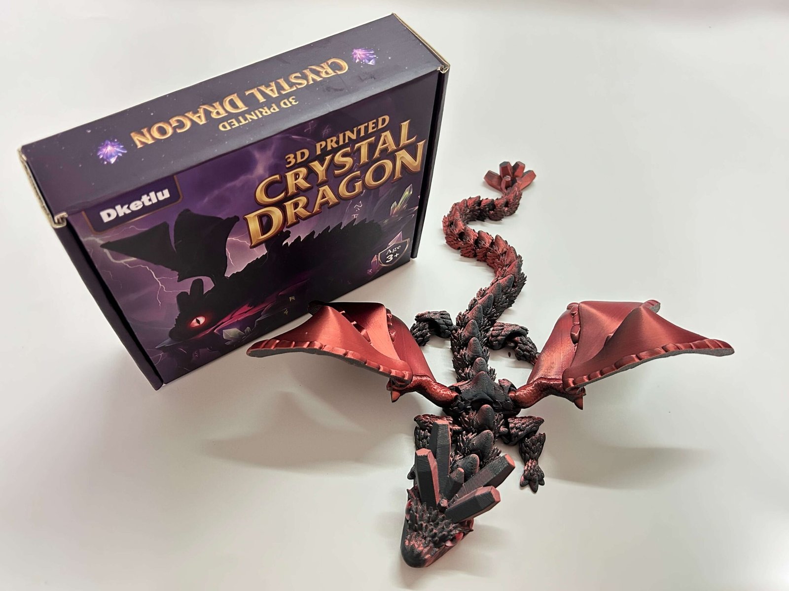 3d printed dragon black red4 3d printed dragon black red4