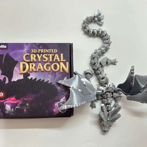 3d printed dragon silver gray 1